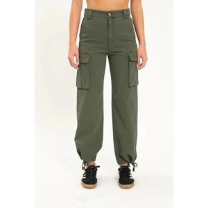 NEW DAZE cadet cargo high rise cinch hem pants in grass